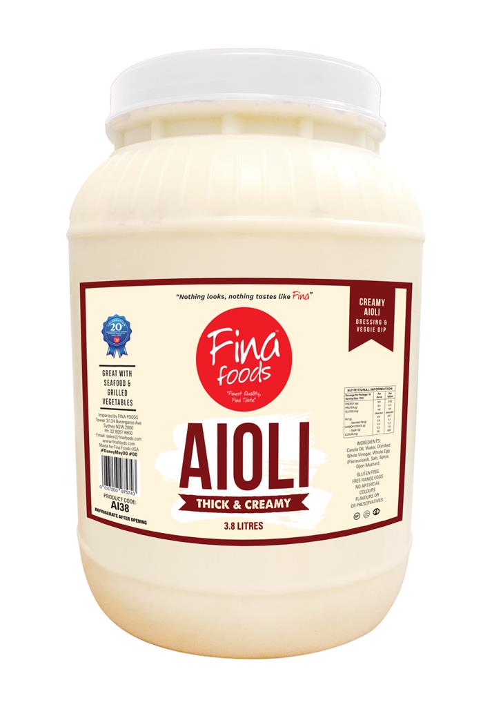 AIOLI REAL 3.8KG FINA FOODS (NOW 2.2KG ORDER CODE 10006)