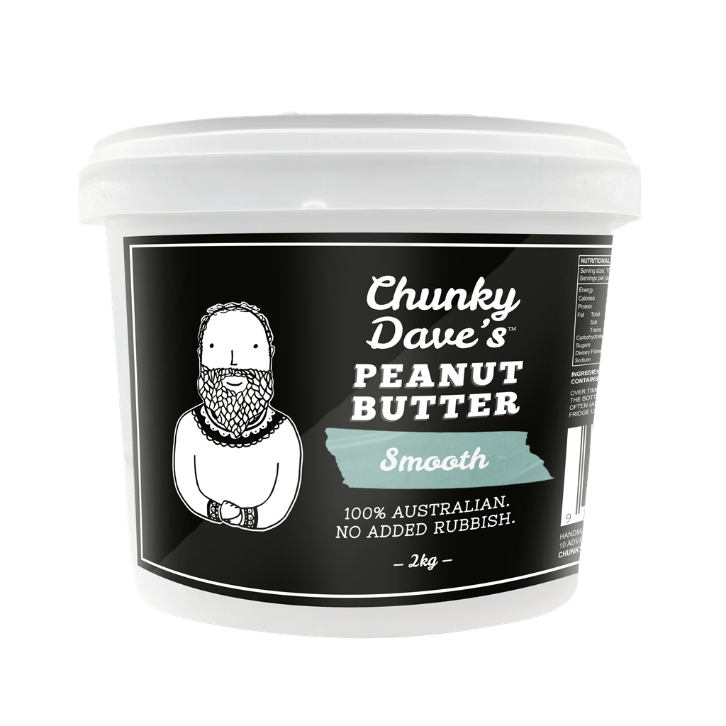 PEANUT BUTTER SMOOTH 2KG CHUNKY DAVE'S