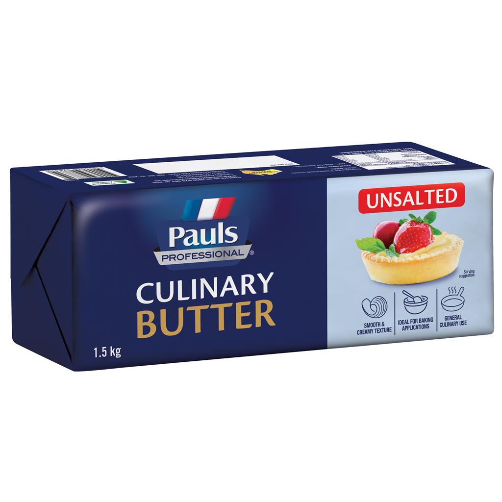 BUTTER BLOCK 1.5KG UNSALTED PAULS