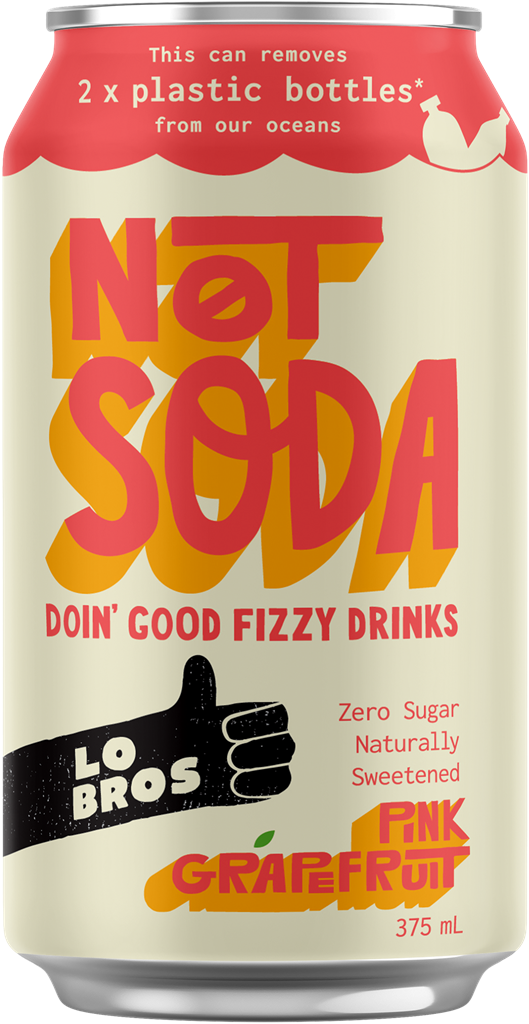 NOT SODA PINK GRAPEFRUIT CANS 24 X 375ML LO BROS
