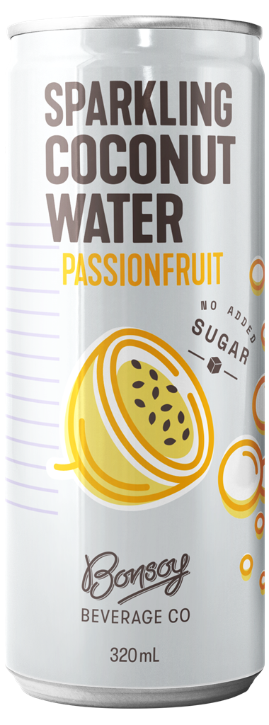 SPARKLING COCONUT WATER PASSIONFRUIT 12 X 320ML BONSOY