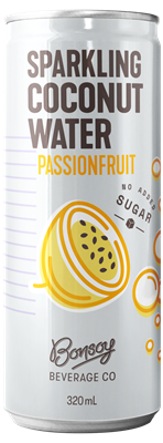 SPARKLING COCONUT WATER PASSIONFRUIT 12 X 320ML BONSOY